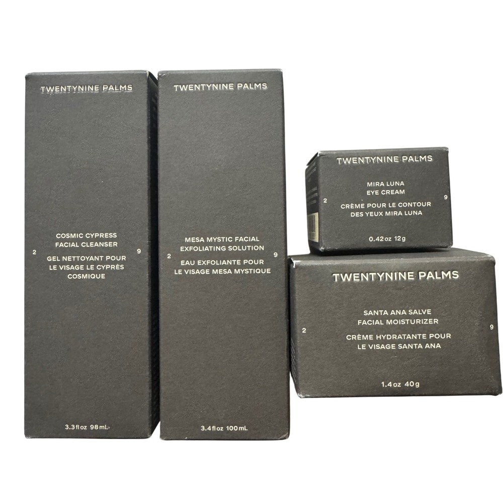 TWENTYNINE PALMS $283 Skincare Set Cleanser Exfoliator‎ Eye Cream Moisturizer